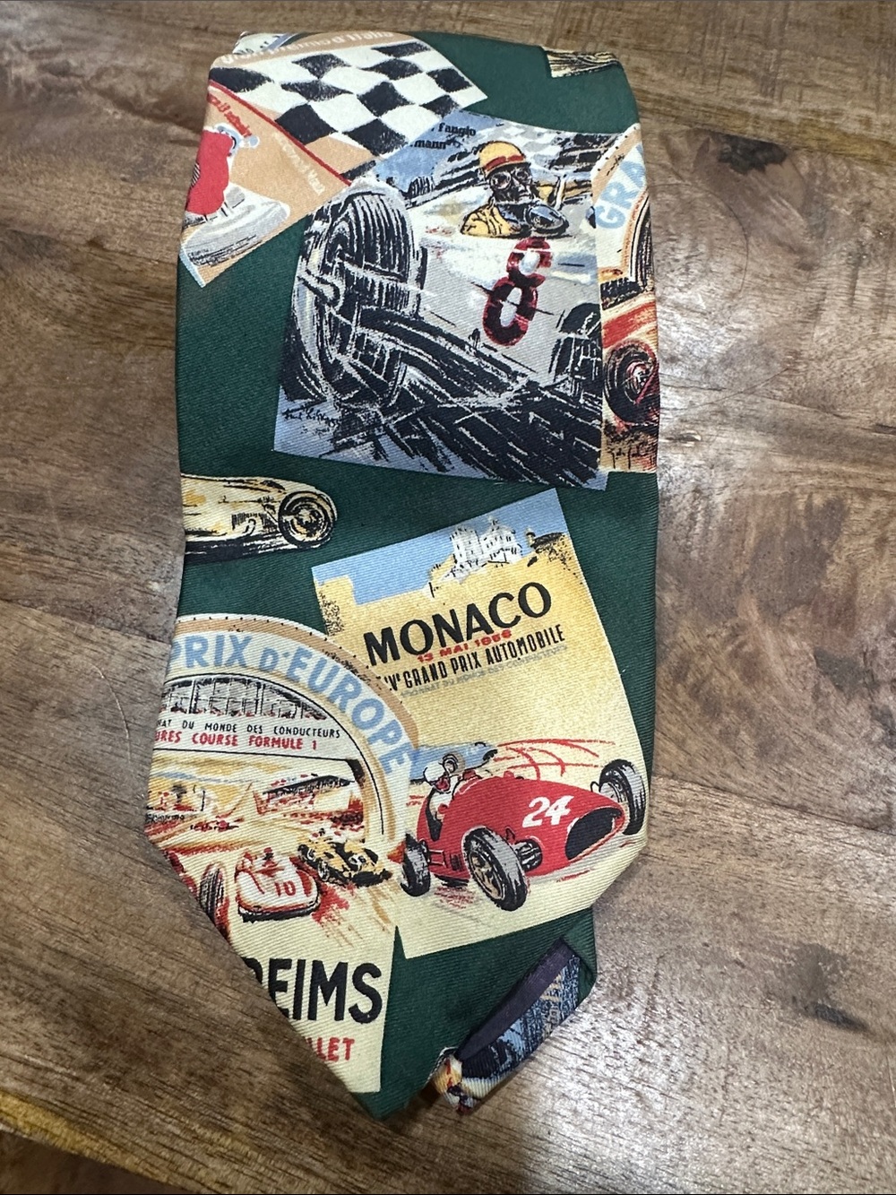 Faconnable Green Monaco Racing Poster Print Tie